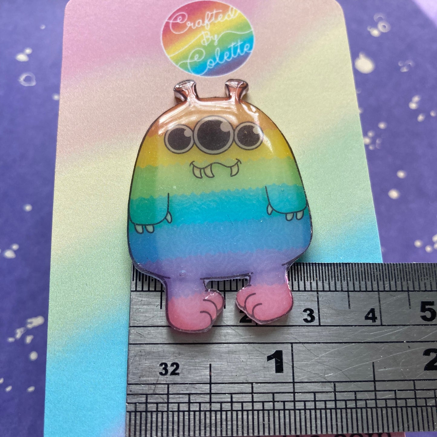 Rainbow Monster Pin - Seconds