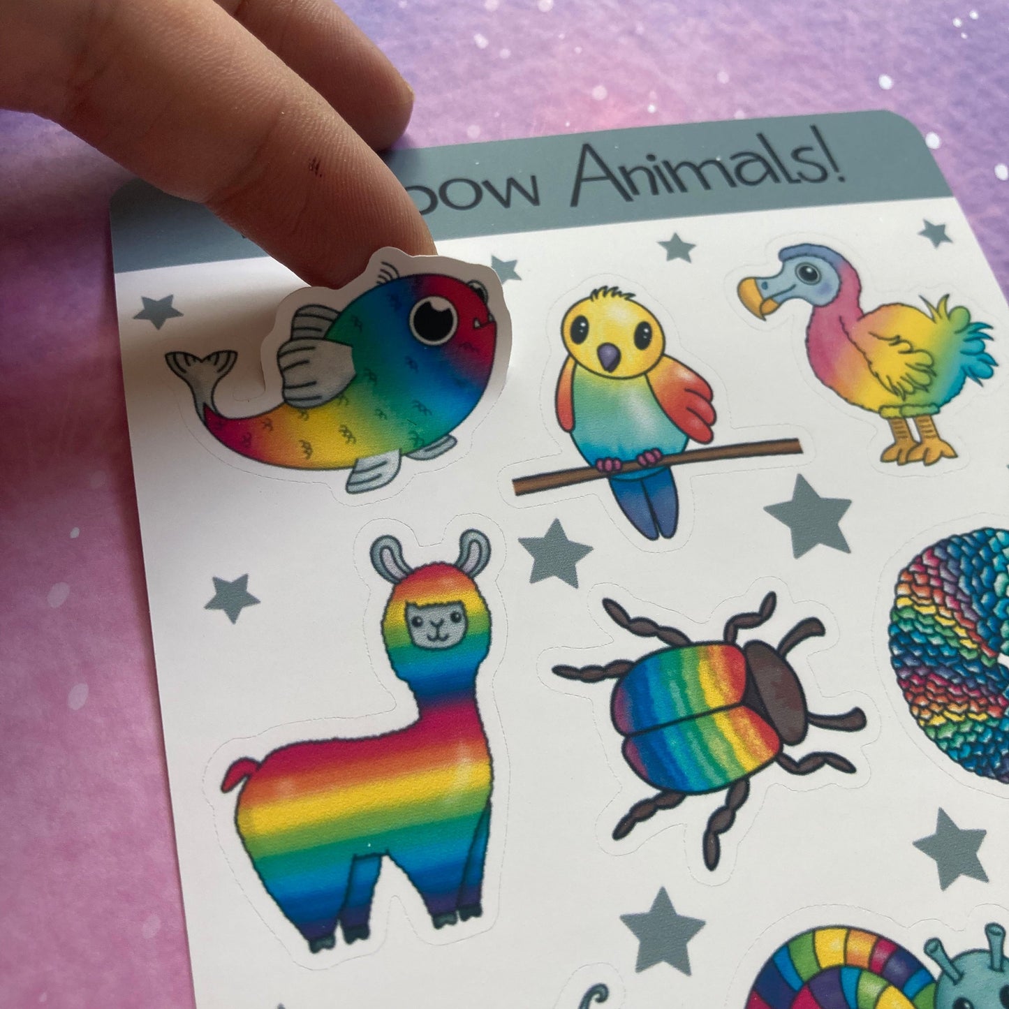 Rainbow Animals Sticker Sheet
