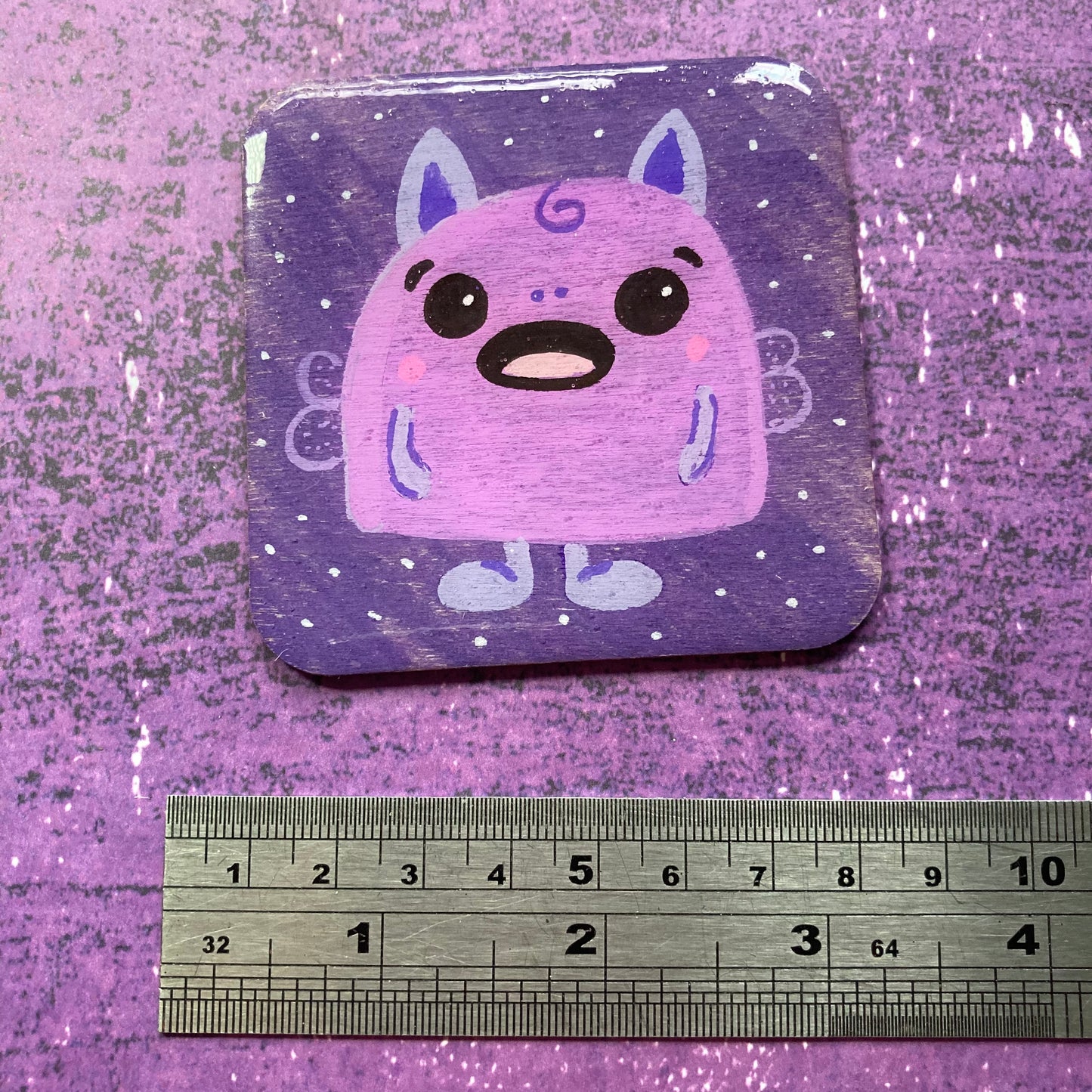 Original Painting Wood Coasters/Magnet - 3 inches - Seconds