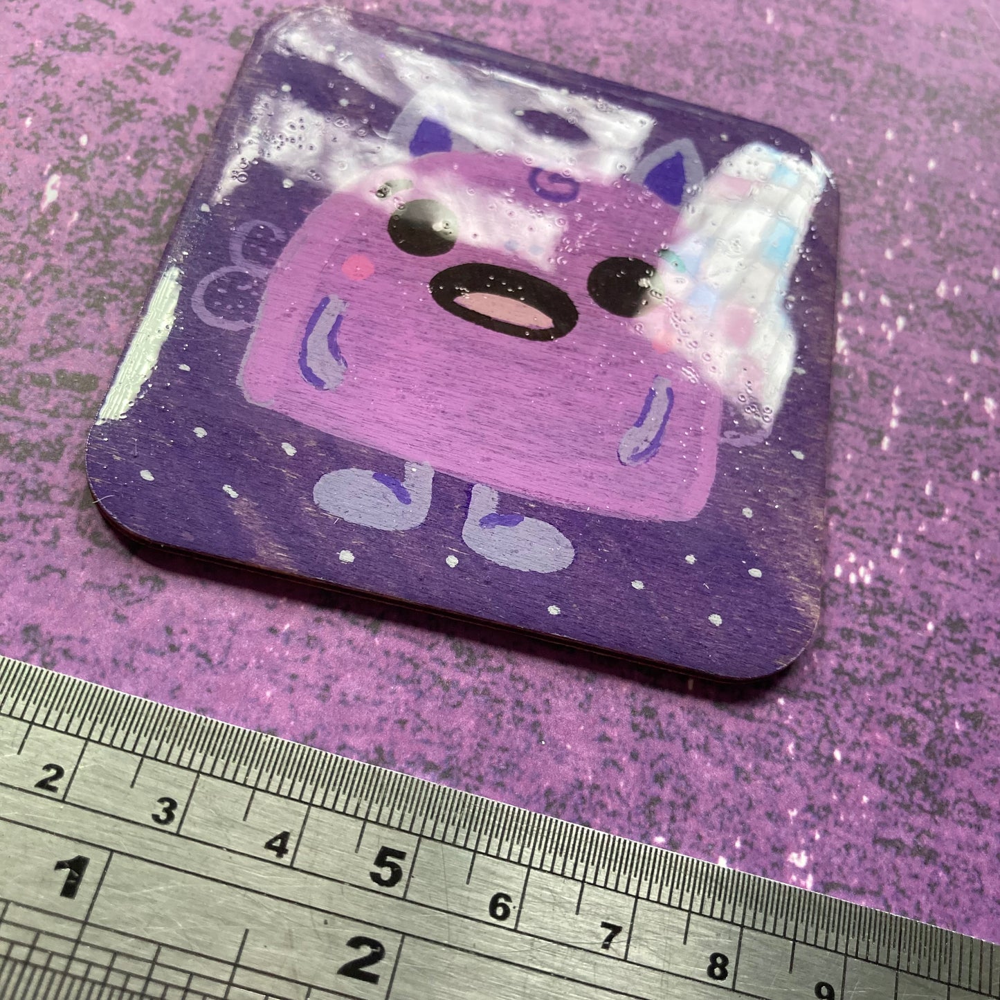 Original Painting Wood Coasters/Magnet - 3 inches - Seconds