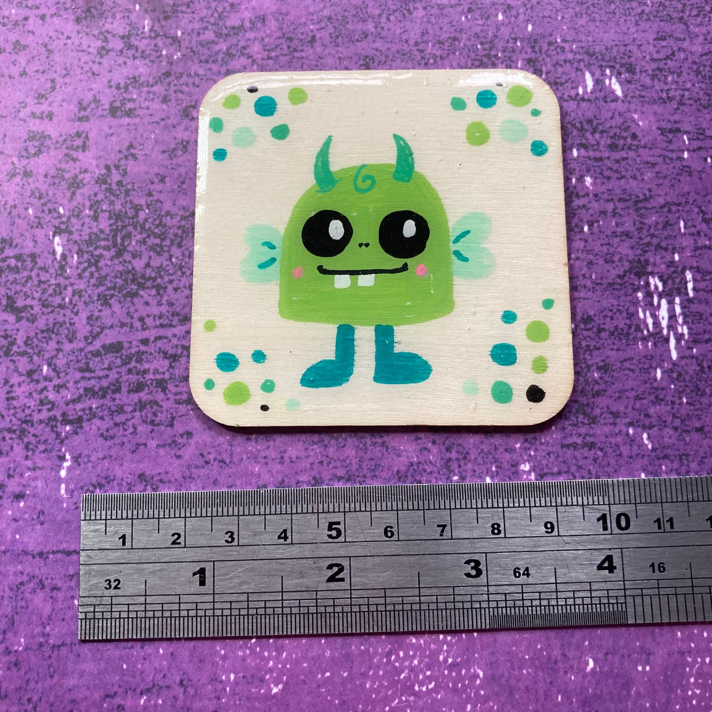 Original Painting Wood Coasters/Magnet - 3 inches - Seconds