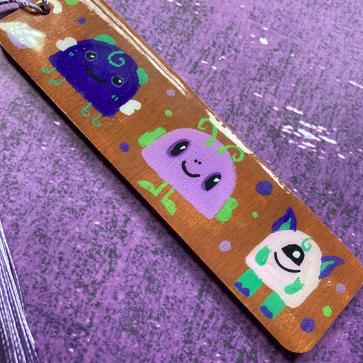 Original Painting Wooden Bookmark - Seconds