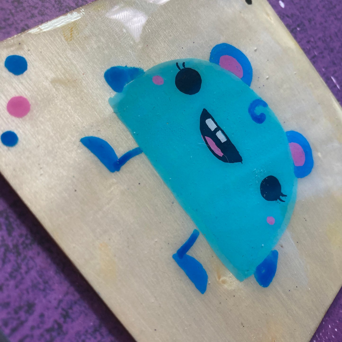 Original Painting Wood Coasters/Magnet - 4 inches - Seconds