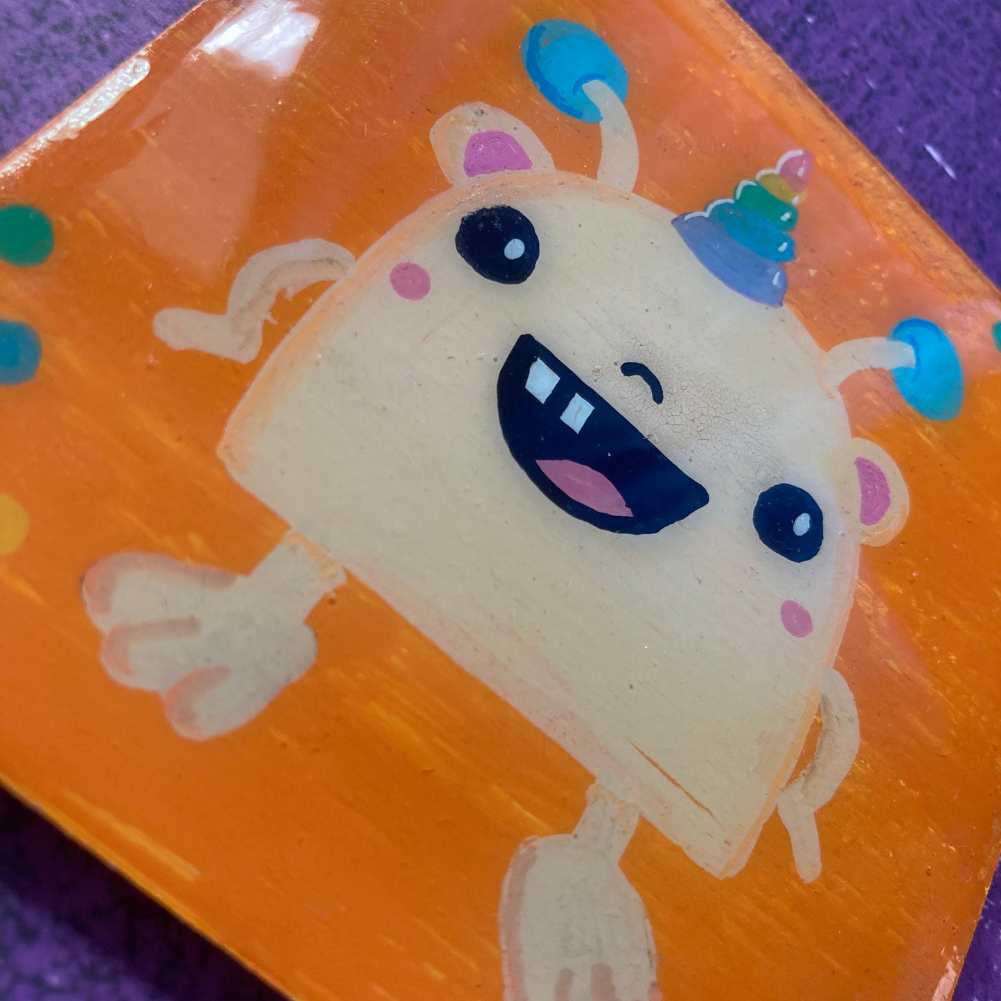 Original Painting Wood Coasters/Magnet - 4 inches - Seconds