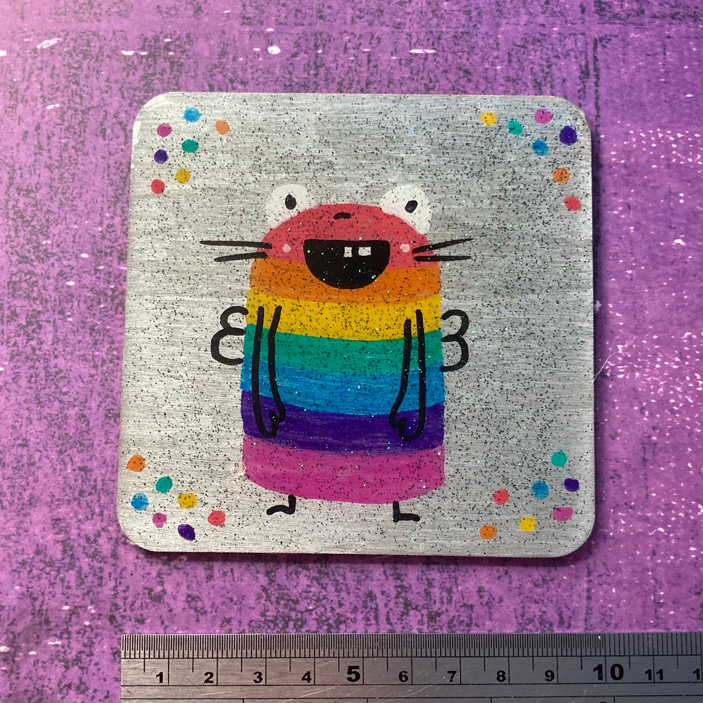 Original Painting Wood Coasters/Magnet - 4 inches - Seconds