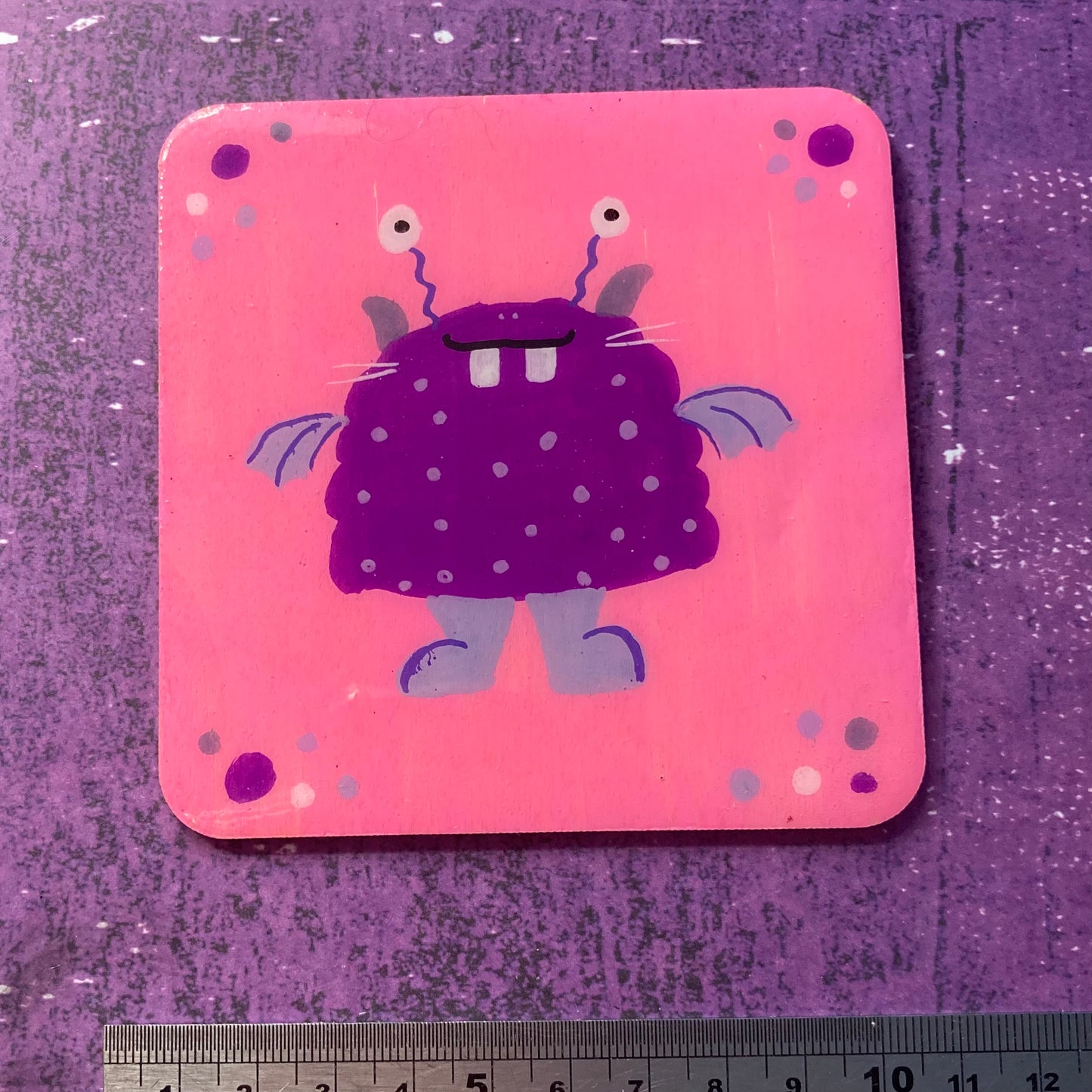 Original Painting Wood Coasters/Magnet - 4 inches - Seconds