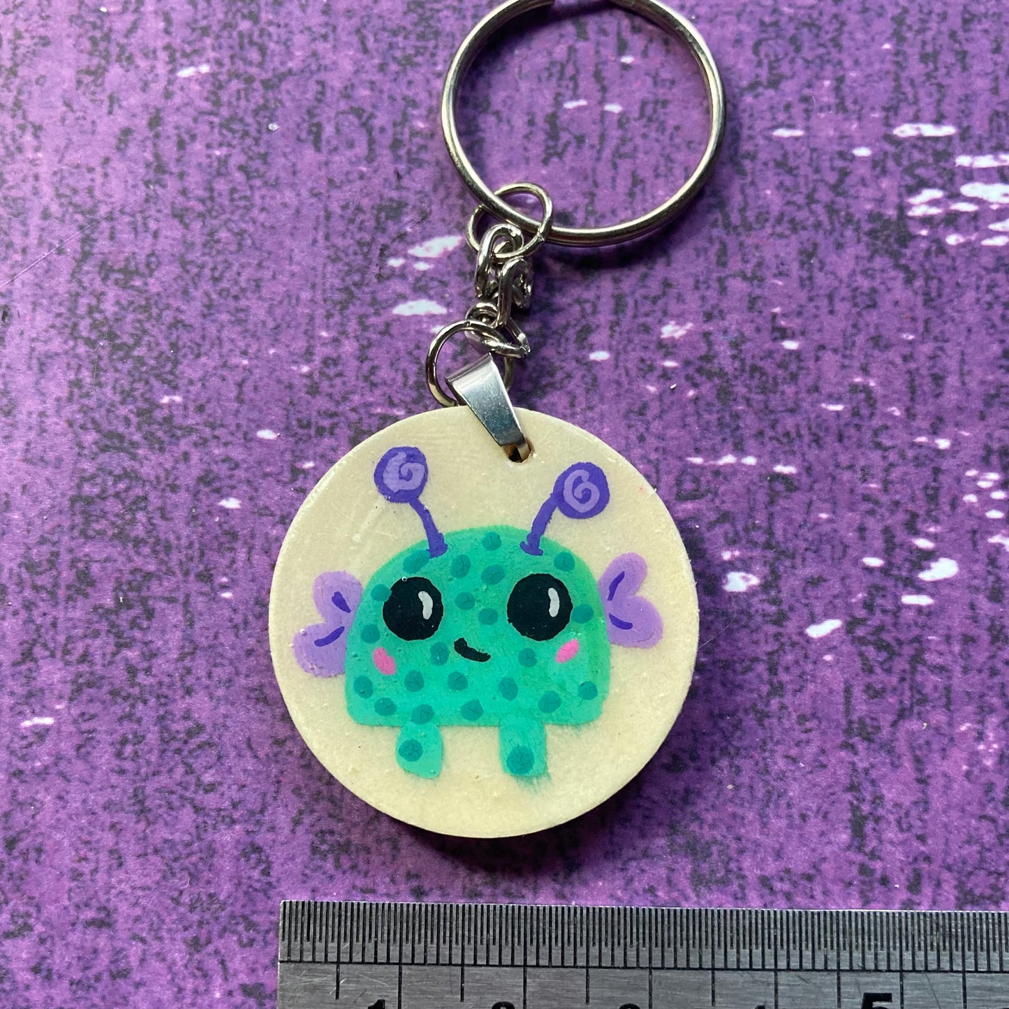 Handpainted Wood Keyring - Seconds