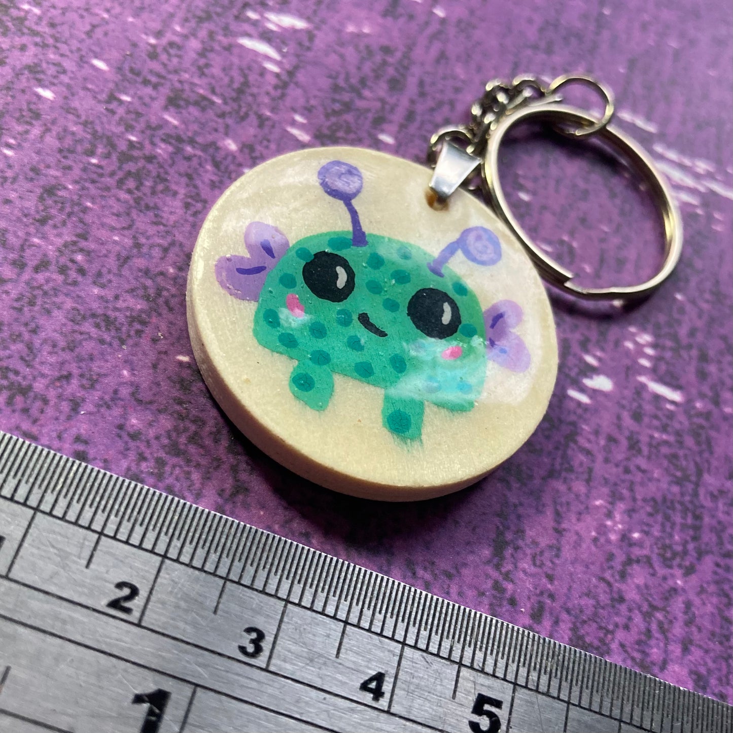 Handpainted Wood Keyring - Seconds