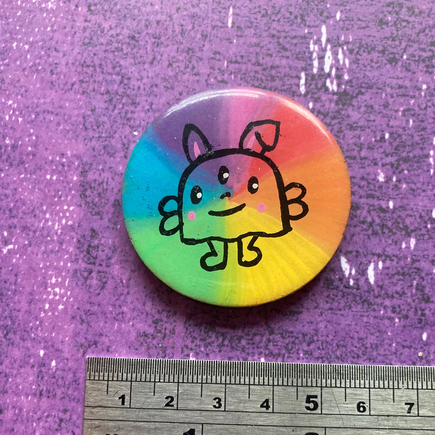 Rainbow Handpainted Wood Magnet - Seconds