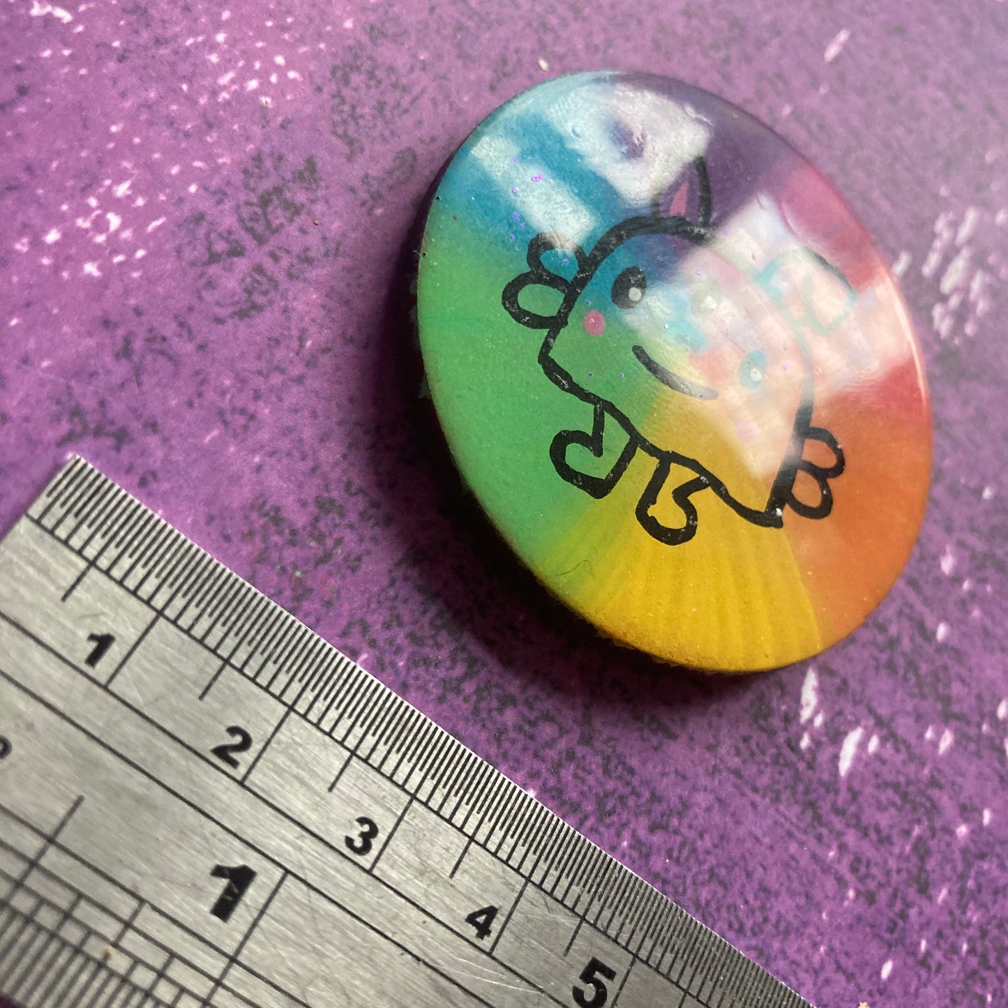 Rainbow Handpainted Wood Magnet - Seconds