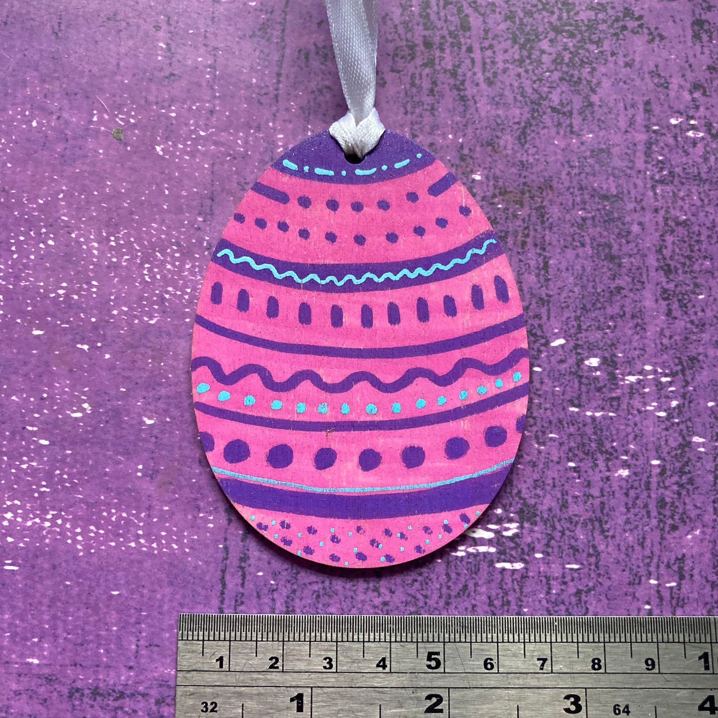 Easter Egg Monster Handpainted Wood Decoration