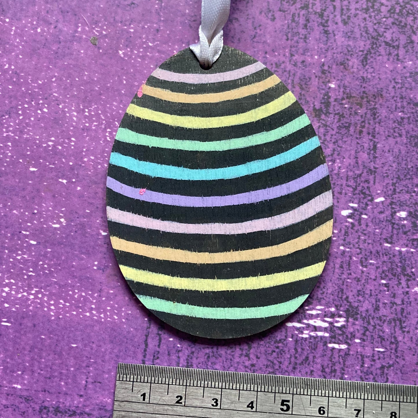 Easter Egg Monster Handpainted Wood Decoration