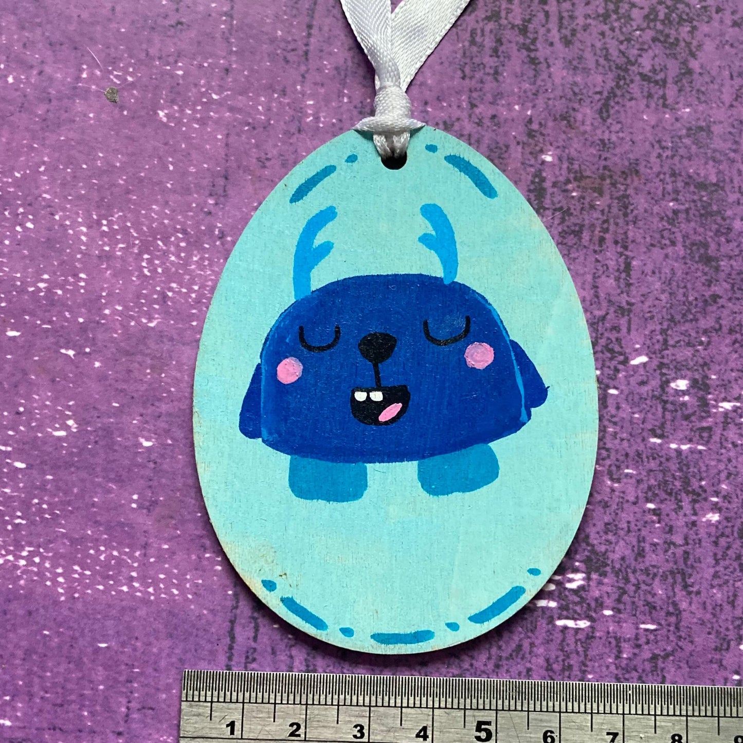 Easter Egg Monster Handpainted Wood Decoration