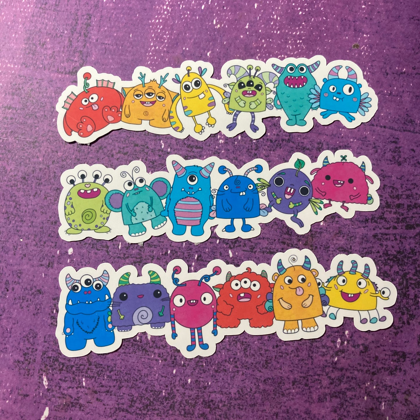 Monster Line Up Die Cut Stickers