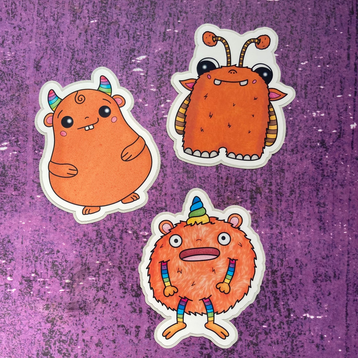 Monsters By Rainbow Stickers 2 - Orange