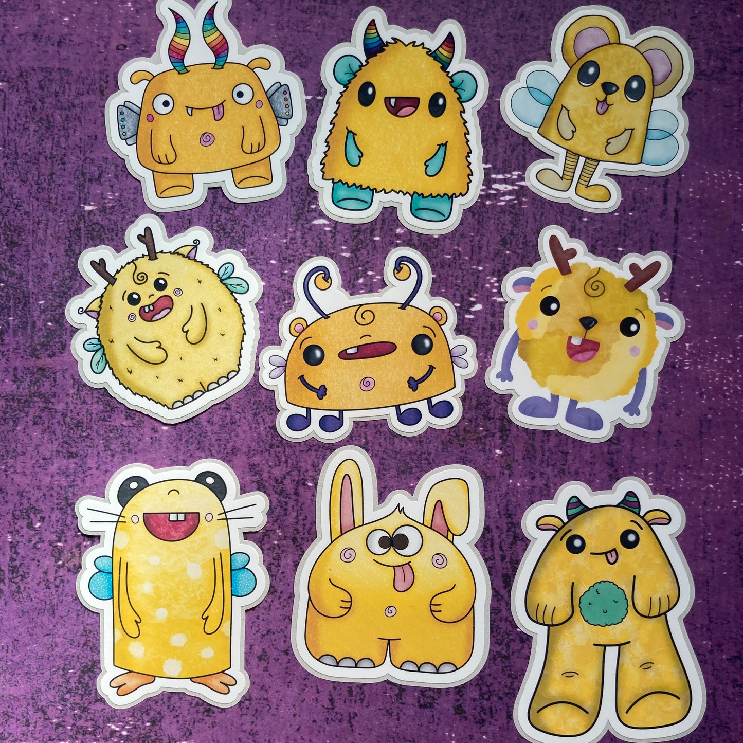 Monsters By Rainbow Stickers 3 - Yellow