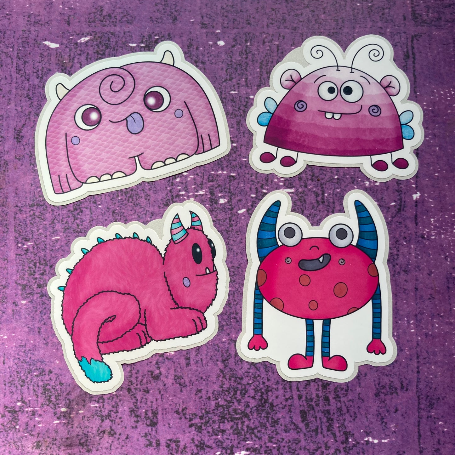 Monsters By Rainbow Stickers 7 - Pink