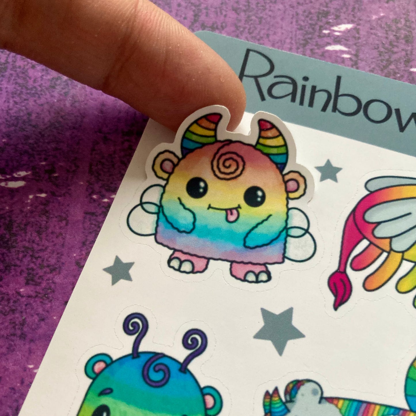 Rainbow Monsters Sticker Sheet