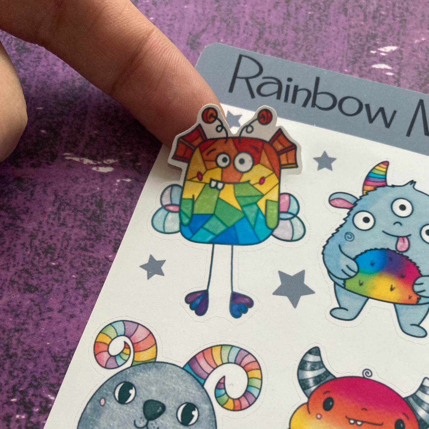 Rainbow Monsters Sticker Sheet