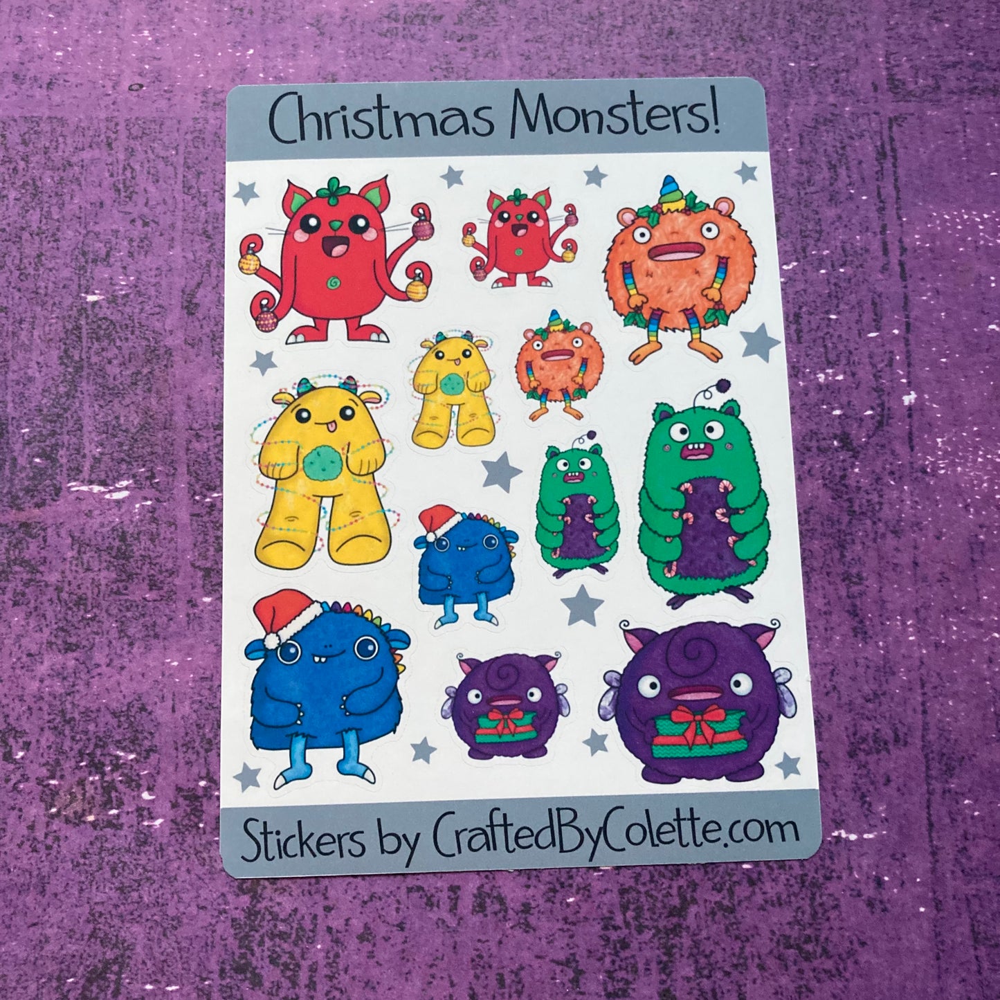 Christmas Monsters Sticker Sheet