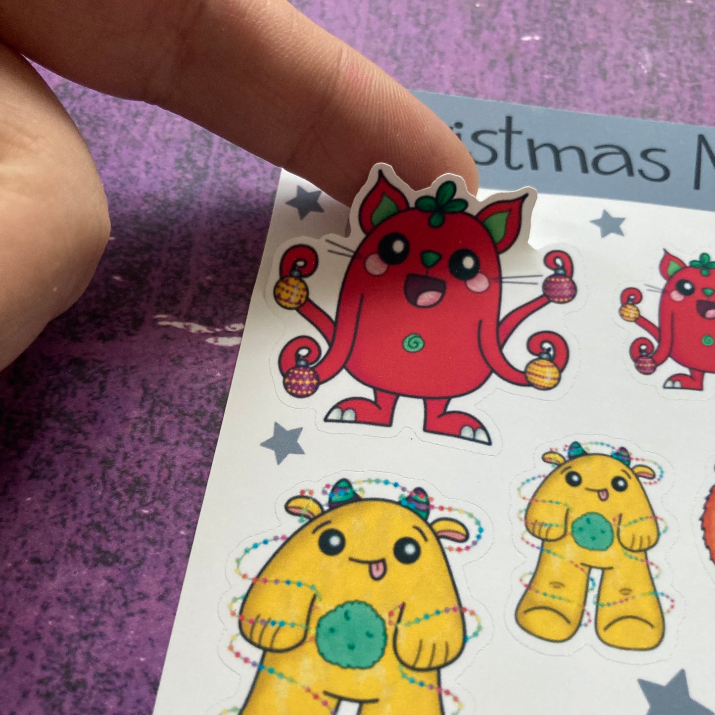 Christmas Monsters Sticker Sheet