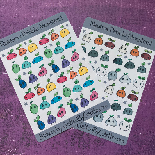 Pebble Monsters Sticker Sheets