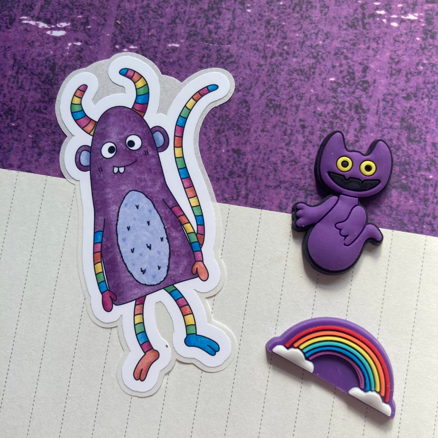 Monsters By Rainbow Stickers 6 - Purple