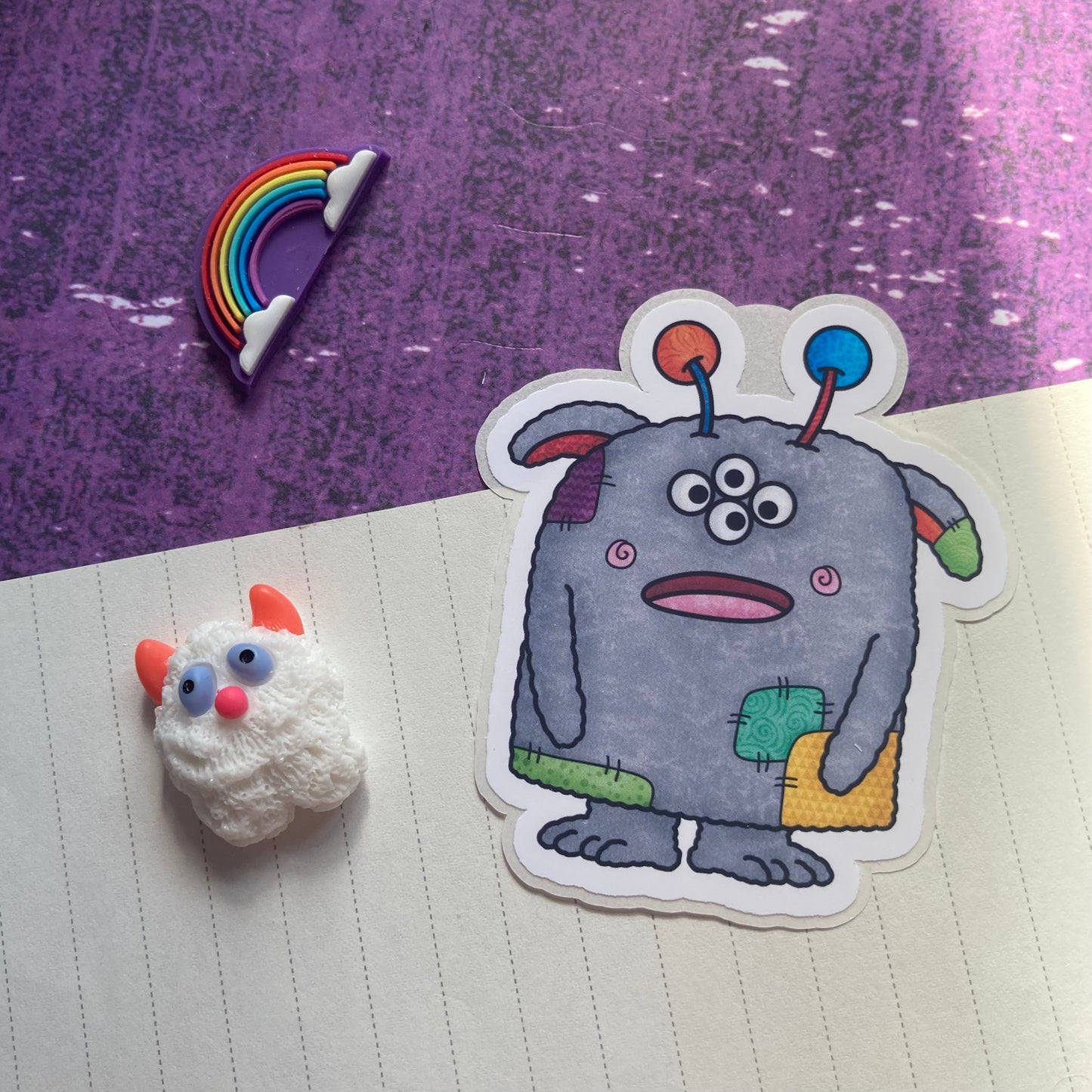 Monsters By Rainbow Stickers 9 - Grey