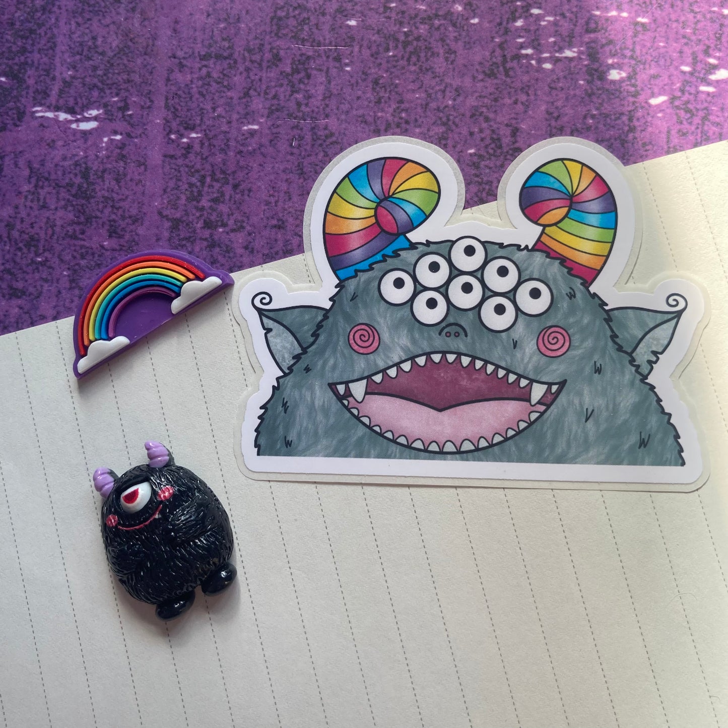Monsters By Rainbow Stickers 9 - Grey