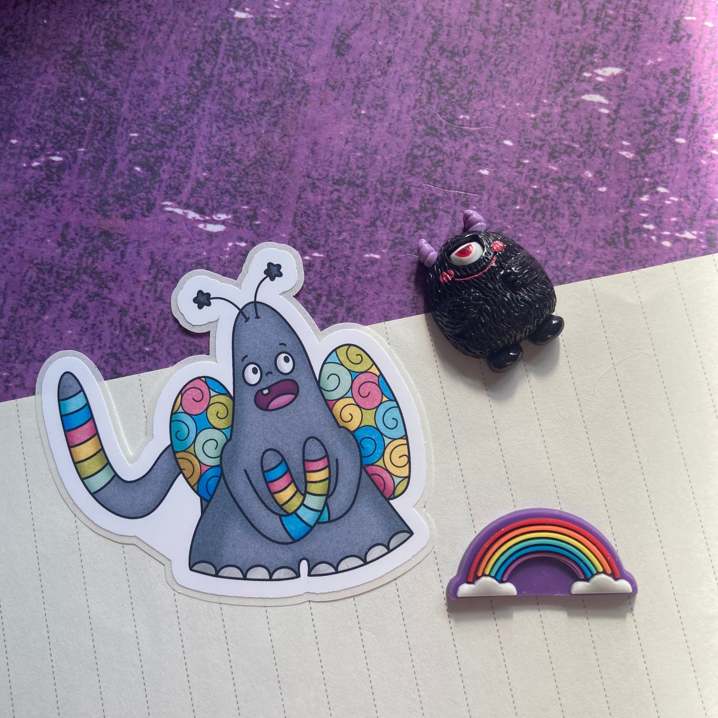 Monsters By Rainbow Stickers 9 - Grey