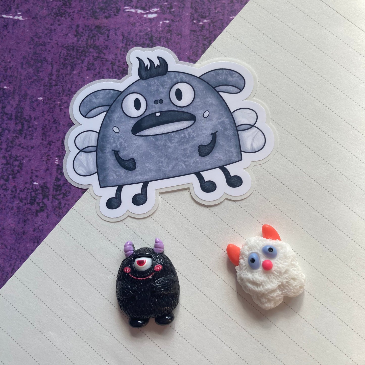 Monsters By Rainbow Stickers - Black & White