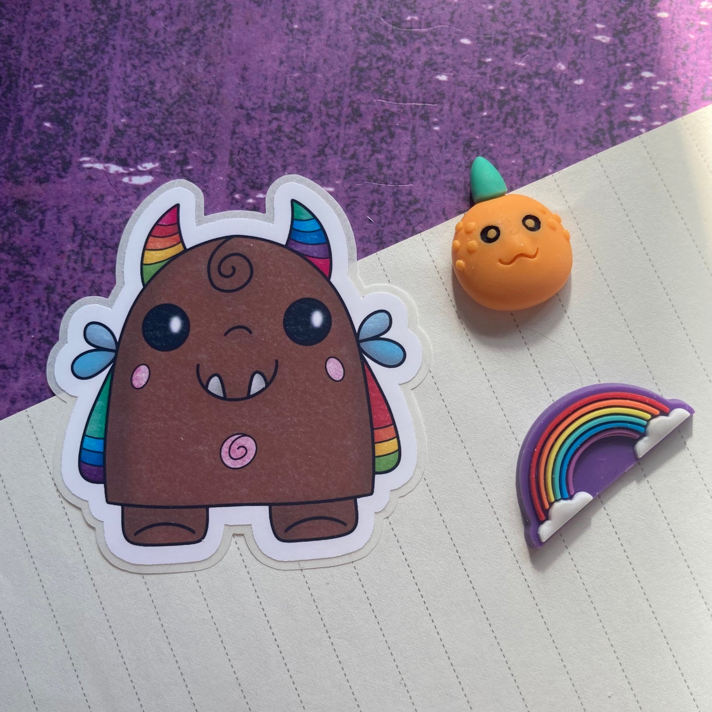 Monsters By Rainbow Stickers 8 - Brown