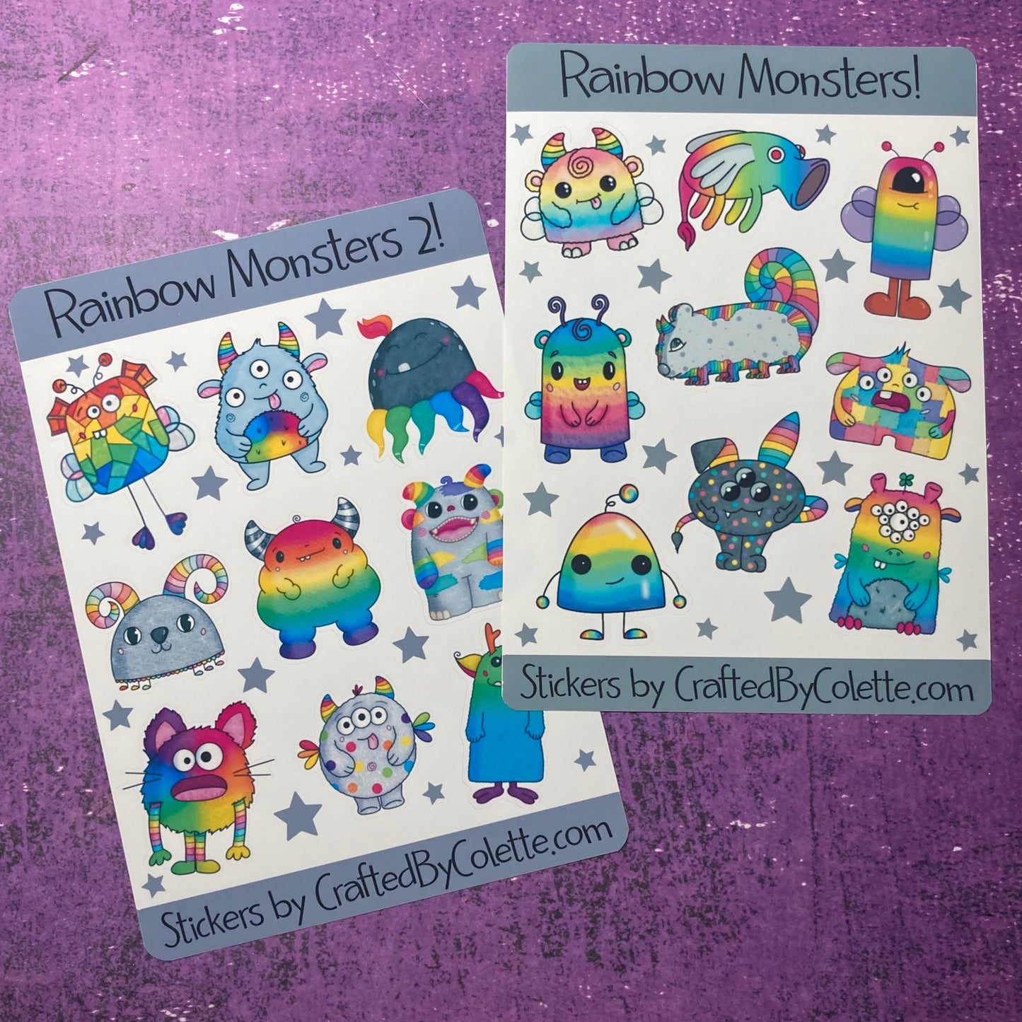 Rainbow Monsters Sticker Sheet