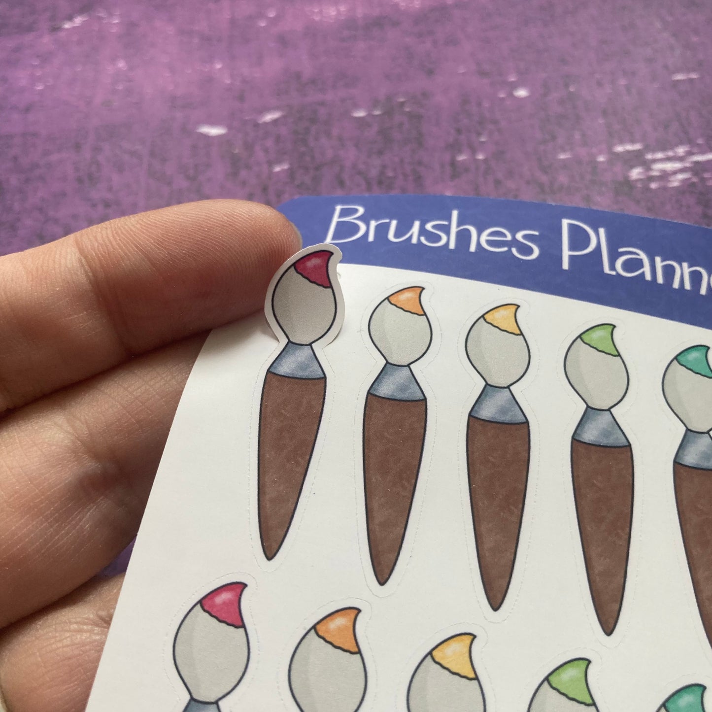 Paintbrushes Planner Stickers Sheet