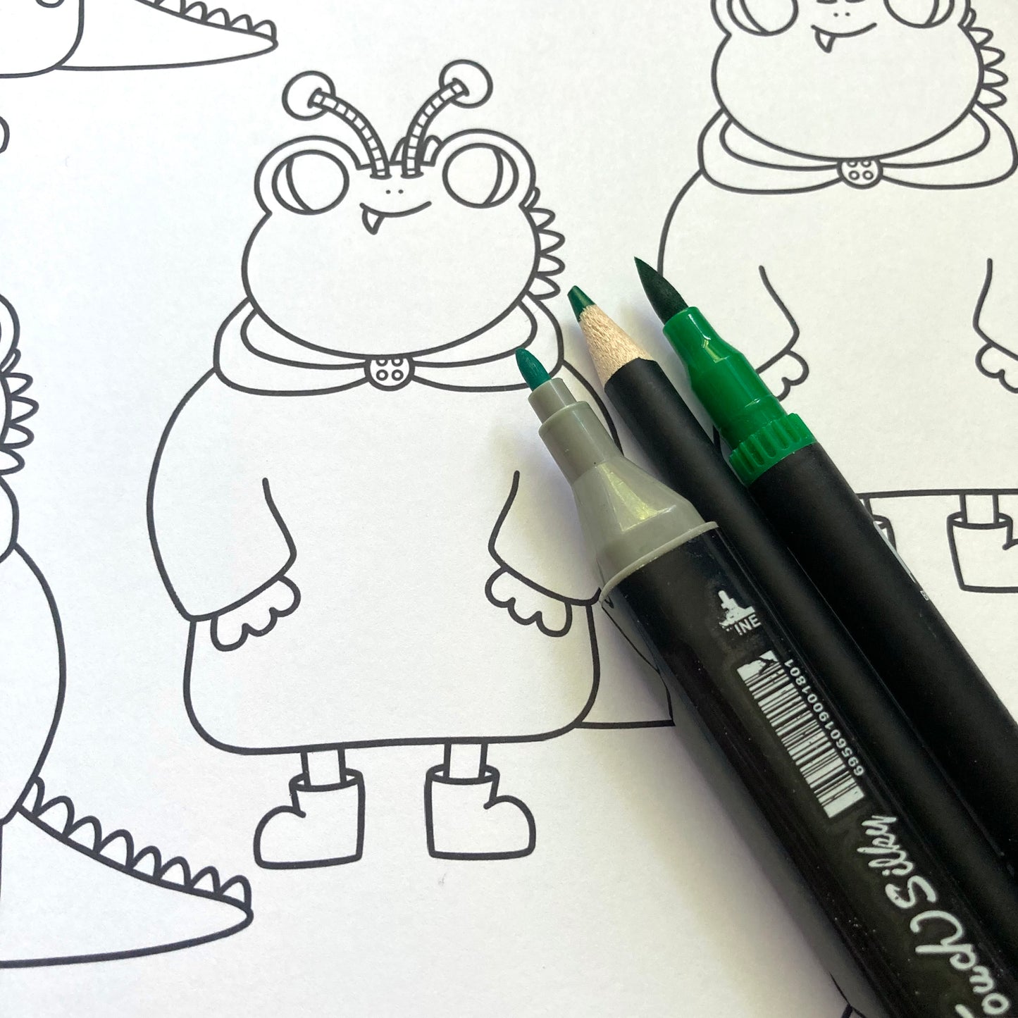 Monster Mr Frog Colouring Page