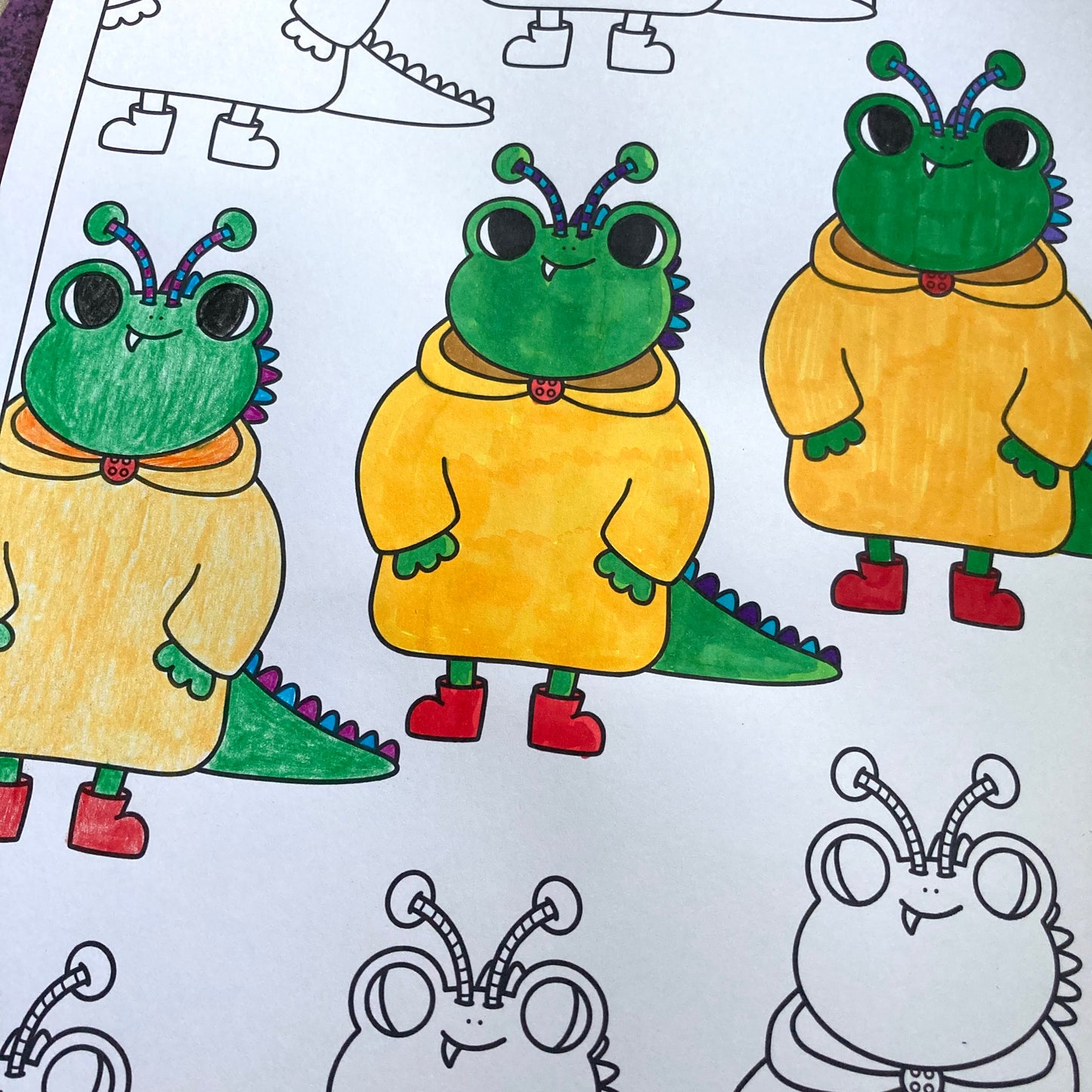 Monster Mr Frog Colouring Page