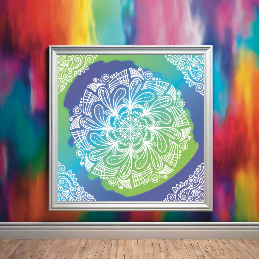 Abstract Glow Effect Ombré Print