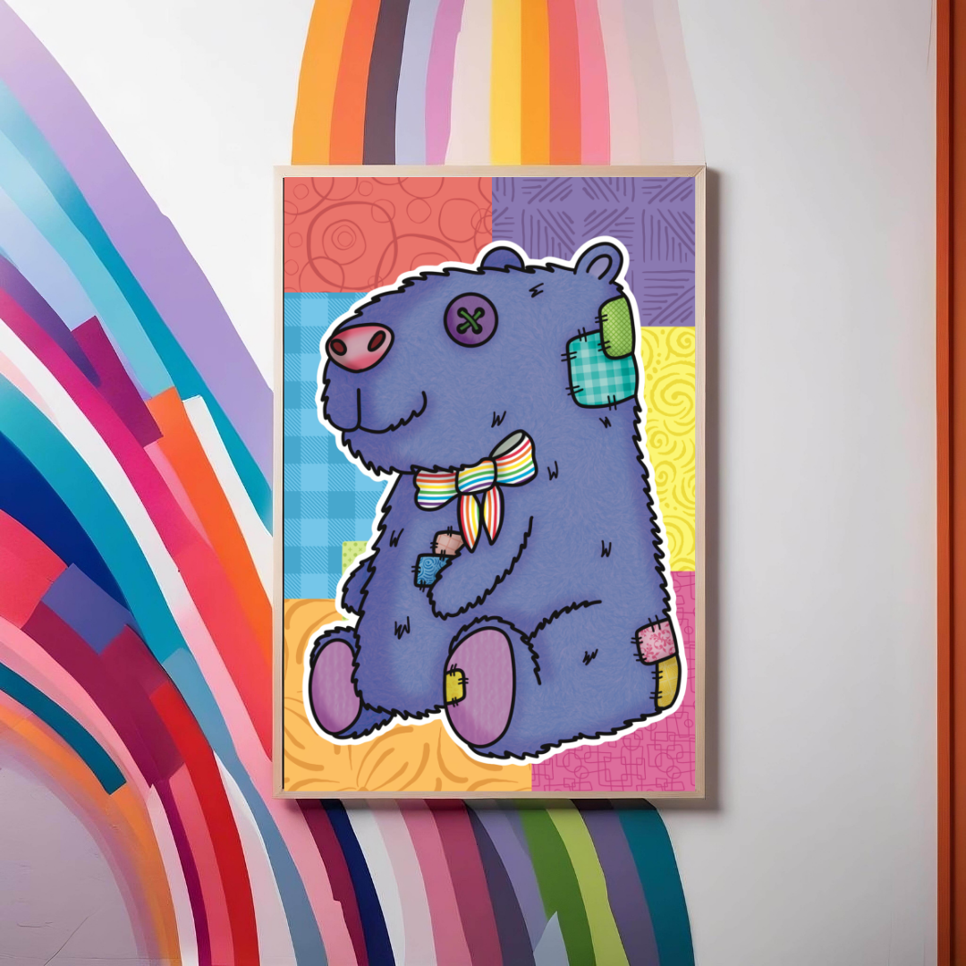 Patchwork Capybara Print