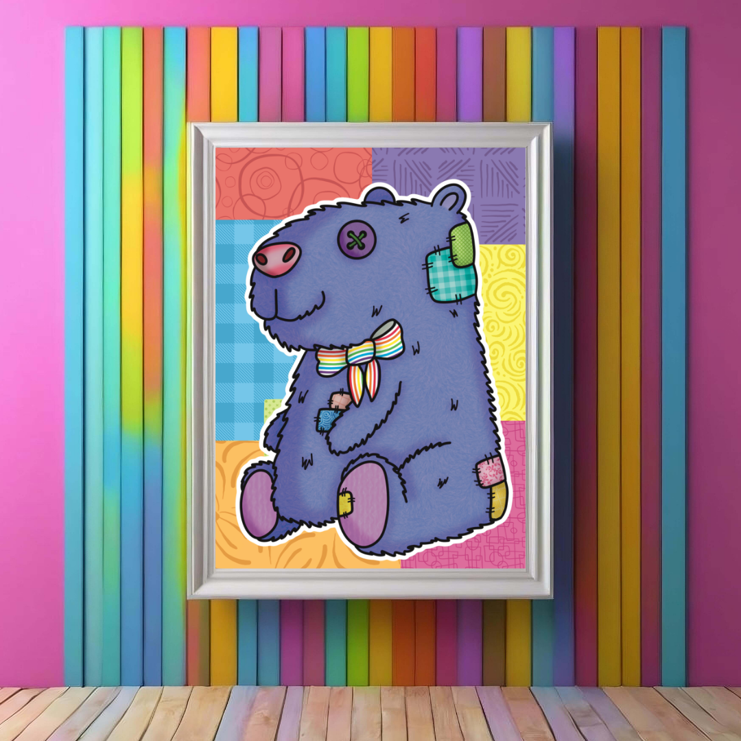 Patchwork Capybara Print