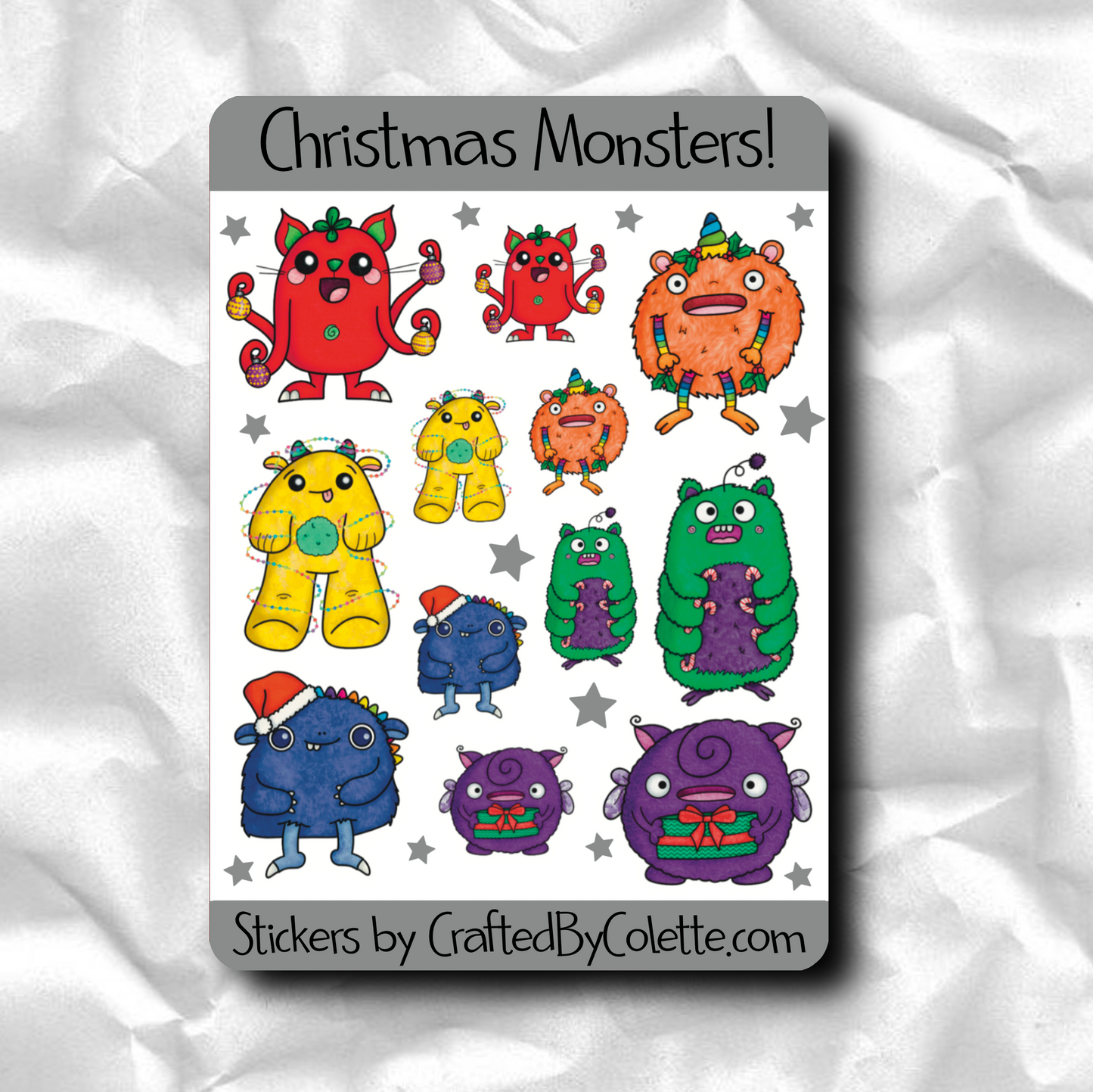 Christmas Monsters Sticker Sheet