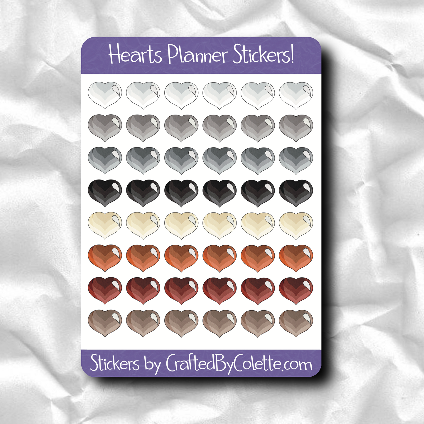 Hearts Planner Stickers