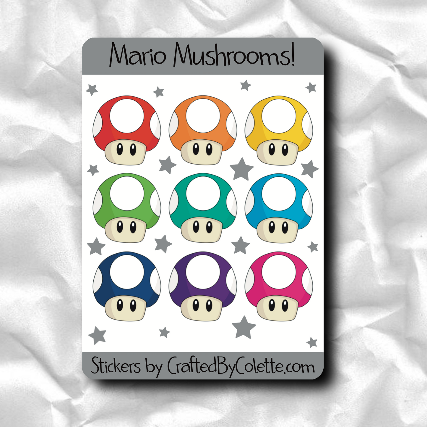 Mario Mushrooms Stickers