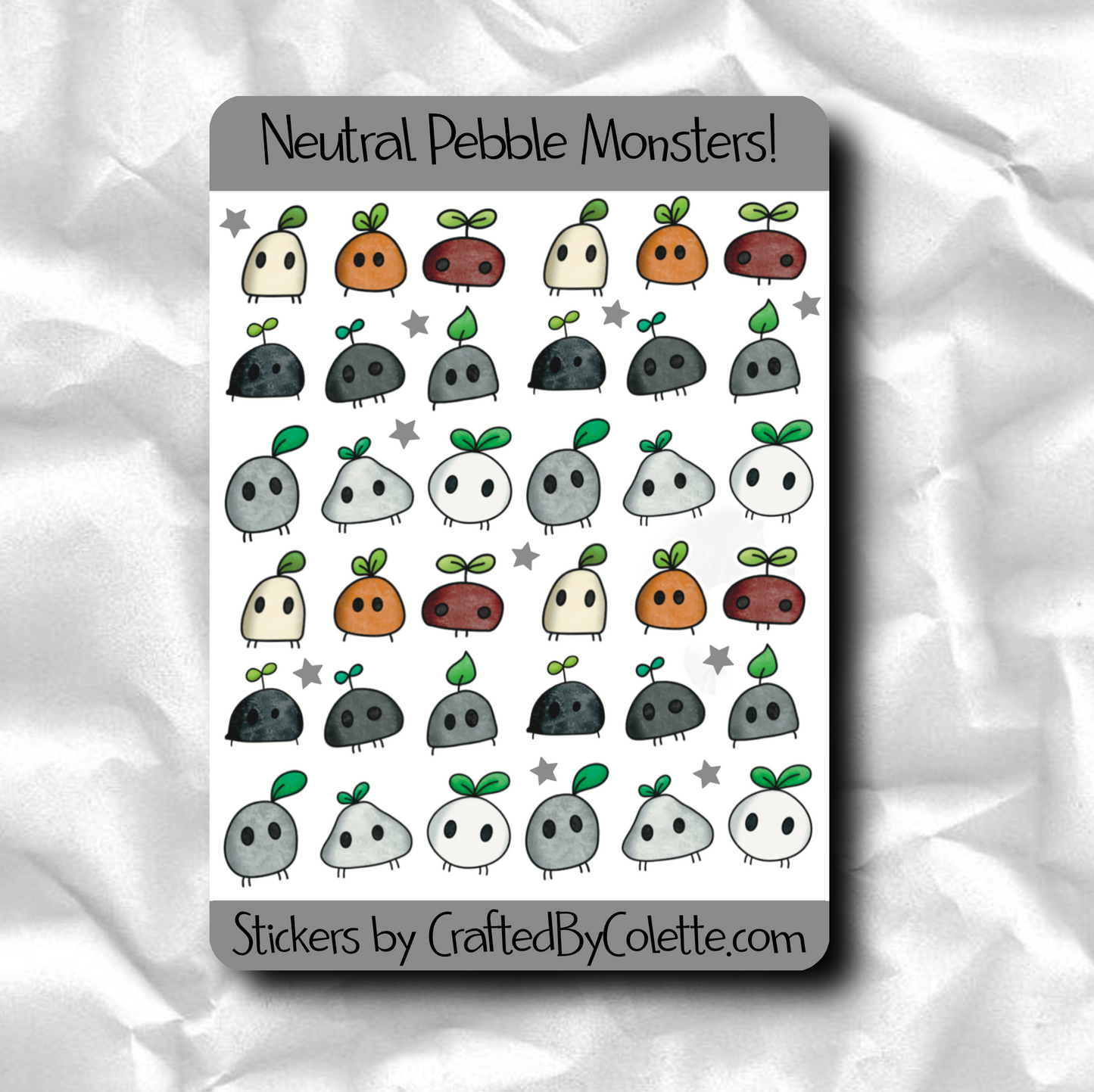 Pebble Monsters Sticker Sheets