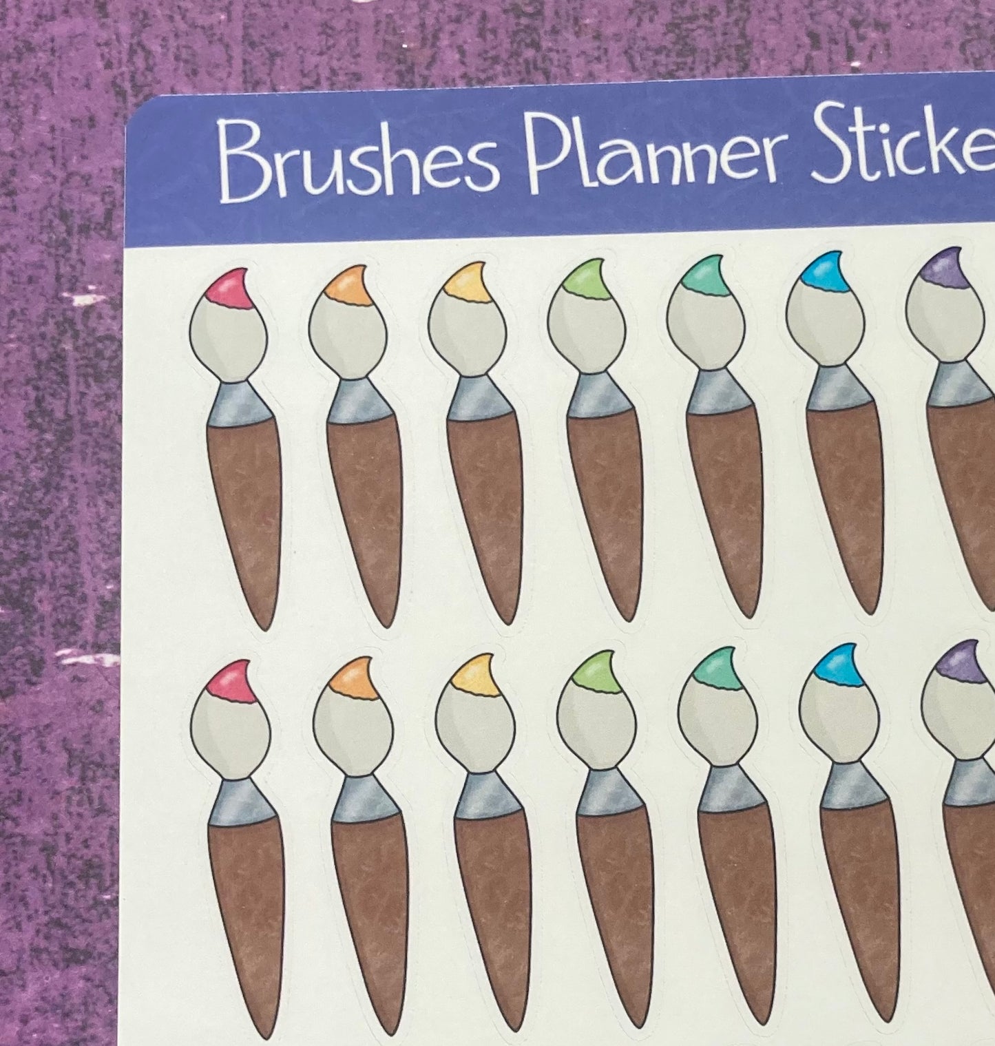 Paintbrushes Planner Stickers Sheet