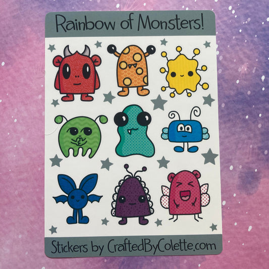 Rainbow of Monsters Sticker Sheet