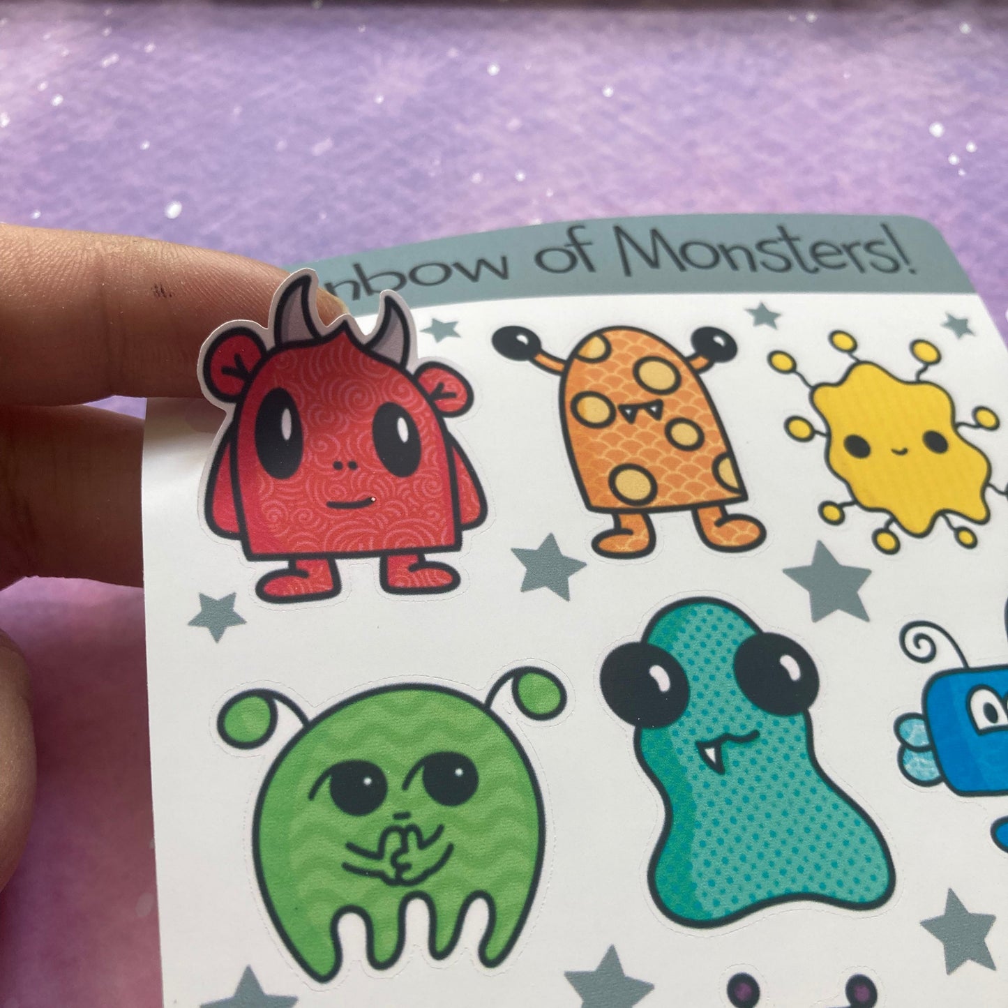 Rainbow of Monsters Sticker Sheet