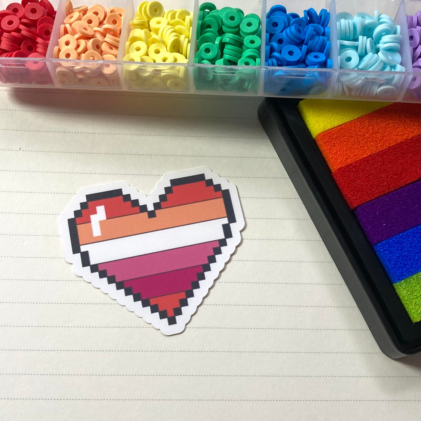 Pride Pixel Heart Stickers