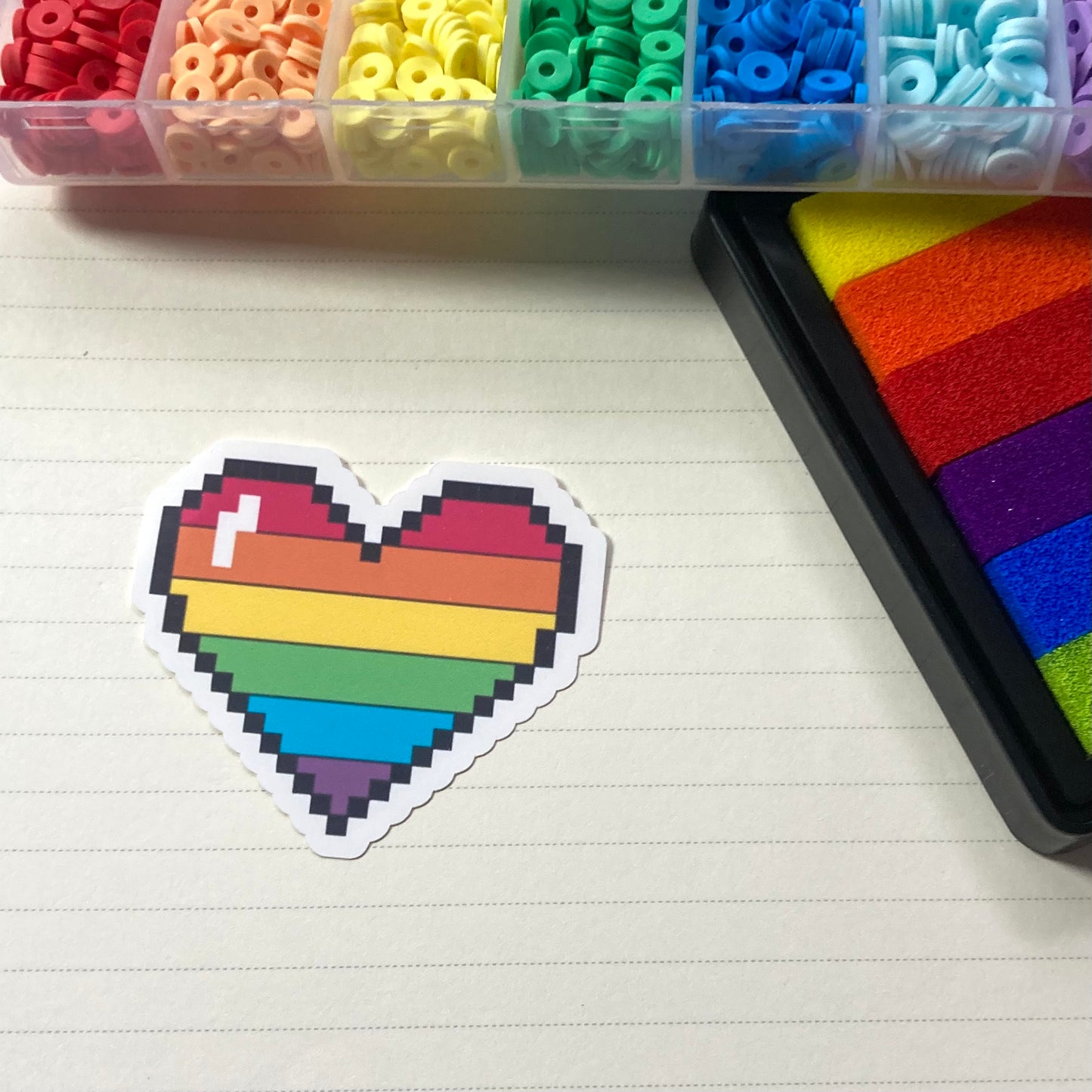 Pride Pixel Heart Stickers