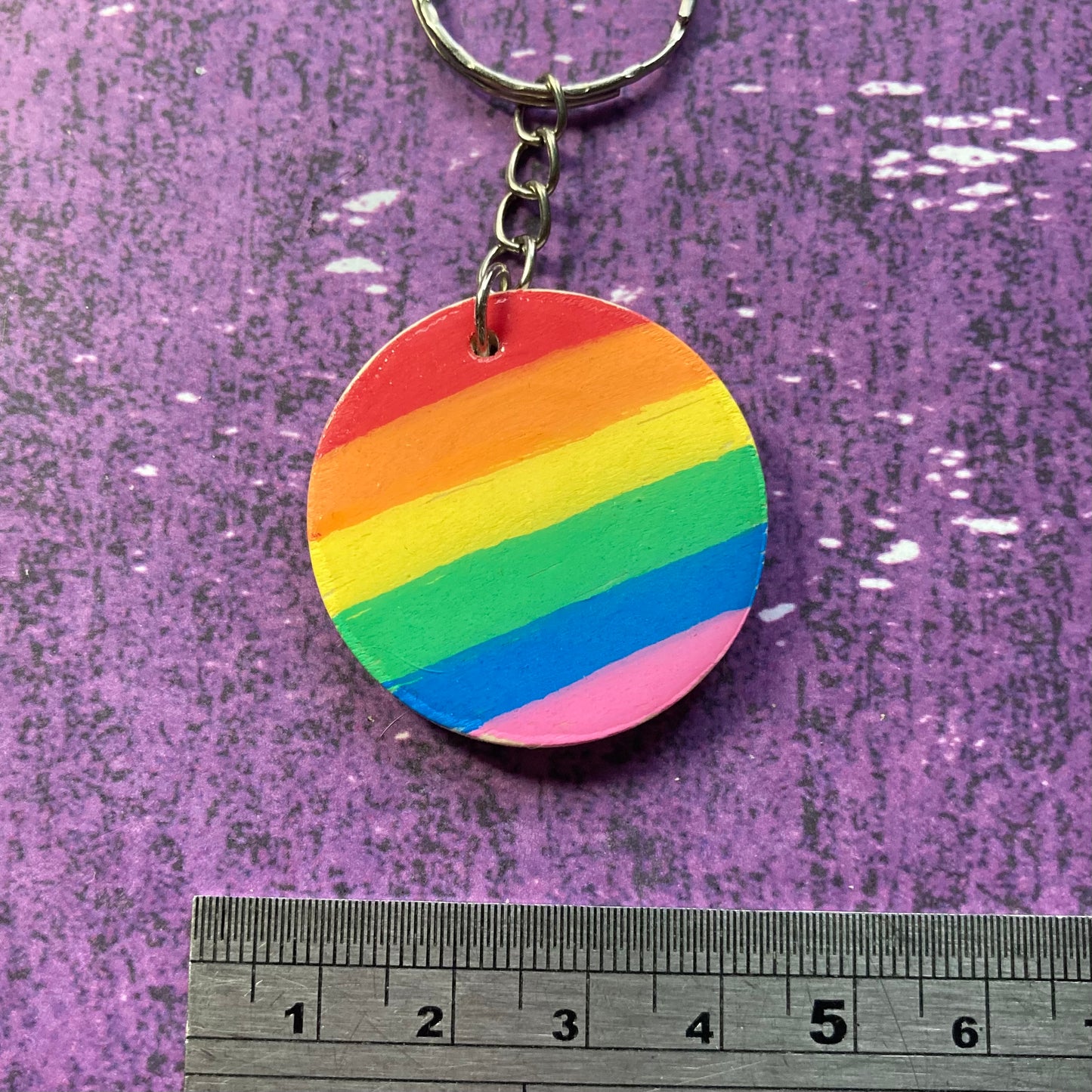 Handpainted Wood Keyring