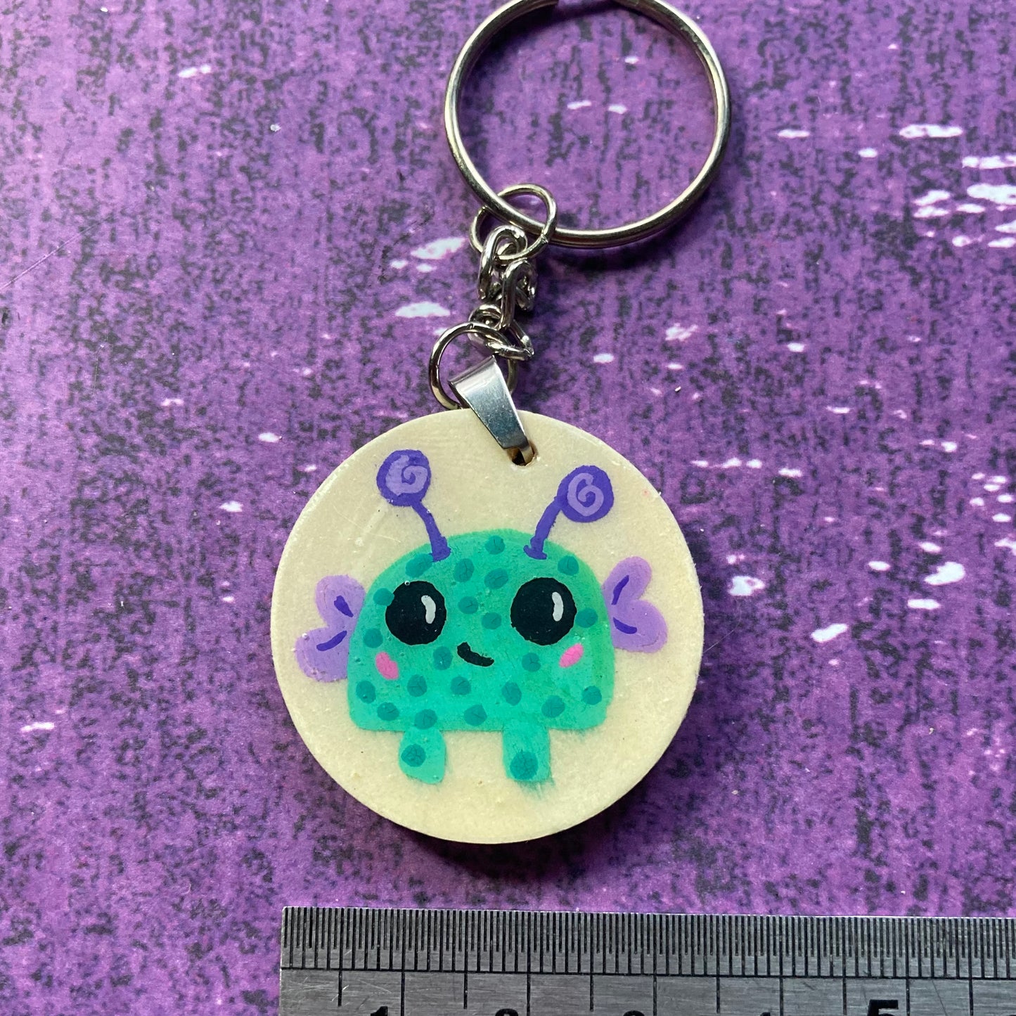 Handpainted Wood Keyring